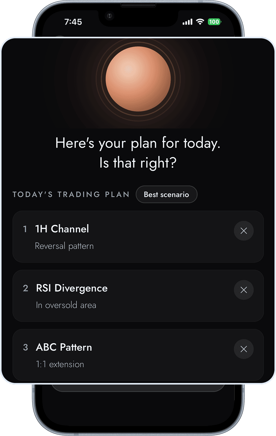 See your plan next to the chart